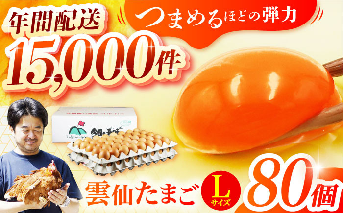 
【スピード発送】雲仙たまご Lサイズ80個(75個＋割れ補償5個入り) 長崎県/塚ちゃん雲仙たまご村 [42ACAE003] 卵 玉子 タマゴ 鶏卵 長崎 島原 九州 熨斗 のし ギフト 小分け 大容量 たっぷり スピード 最短 最速 発送
