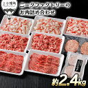 【ふるさと納税】北海道　牛肉　豚肉　冷凍ハンバーグ｜ニークファクトリーの牛・豚・ハンバーグ2種のファミリーセット＜約2.4kg＞　※オンライン申請対応