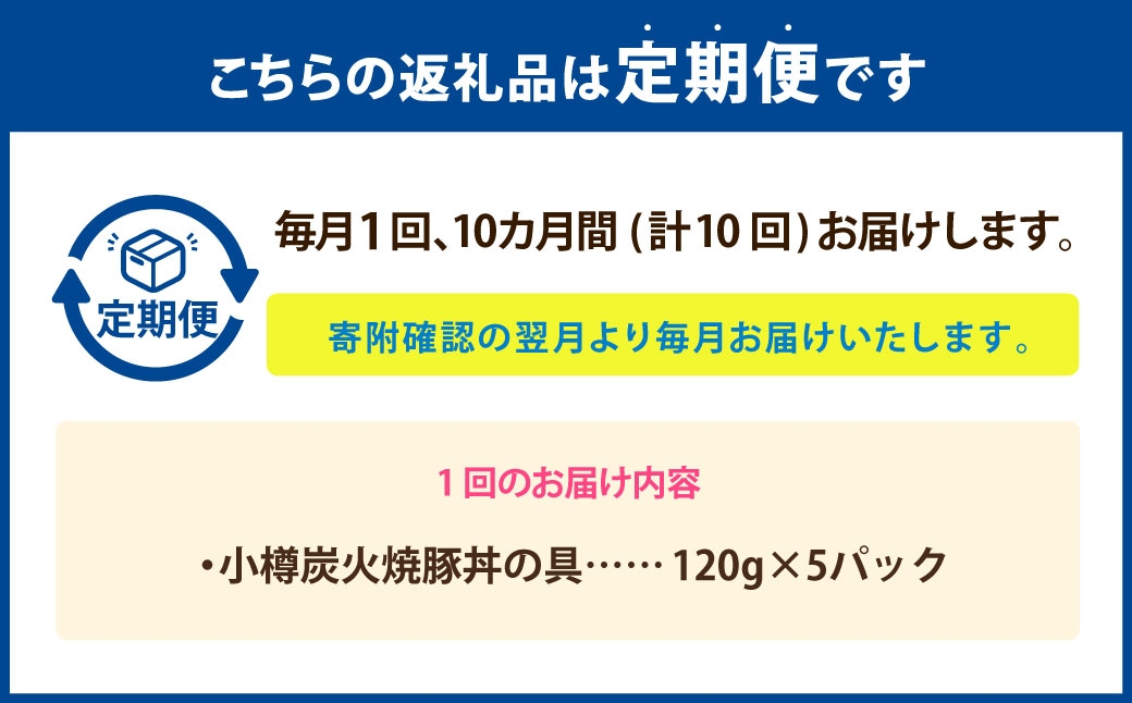 小樽炭火焼豚丼の具120g×5P