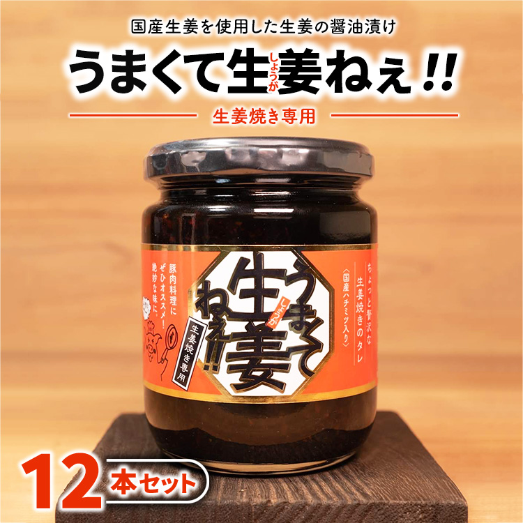 うまくて生姜ねぇ!!生姜焼き専用12本セット 【しょうが 国産 醤油漬け しょうが焼き タレ ごはんのお供 調味料 薬味 隠し味 猪苗代町 福島県】