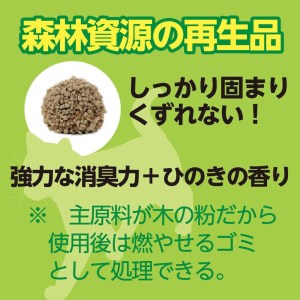 【６か月定期便】【木製 小粒】猫用 トイレ砂 12L ひのきの香り 固まる 燃やせる 天然素材　猫 ねこ ネコ ペット 猫砂 ペット 用品 ペット トイレ砂  ペット 砂 ペット 消臭 猫砂 ペット 