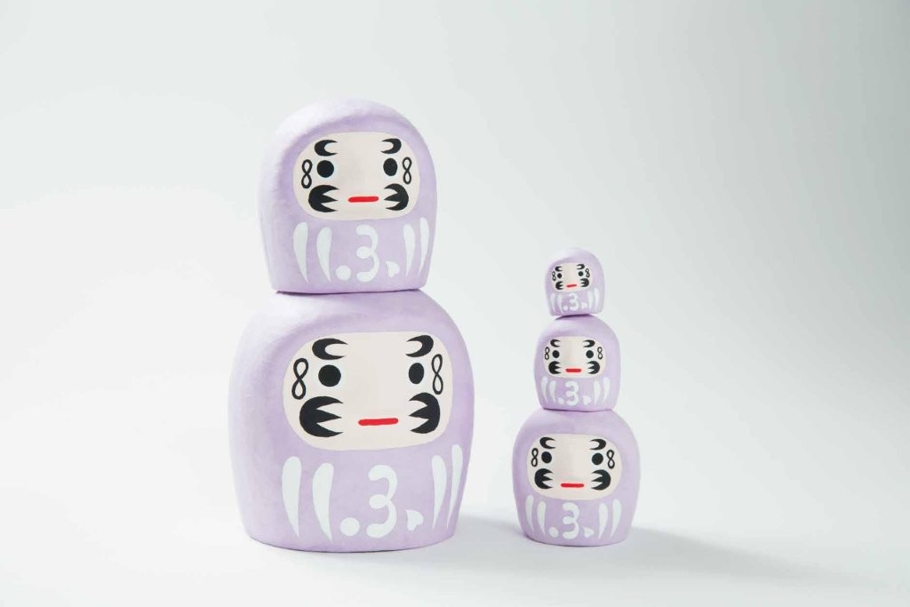 藤枝だるま 藤色マトリョーシカ だるま かわいい おしゃれ 手作りだるま 合格祈願 縁起 置物 サッカー 静岡県 藤枝市