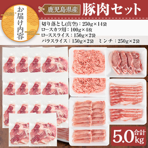鹿児島県産豚肉セット(合計5kg) 鹿児島県産 冷凍 豚肉【TRINITY】A683