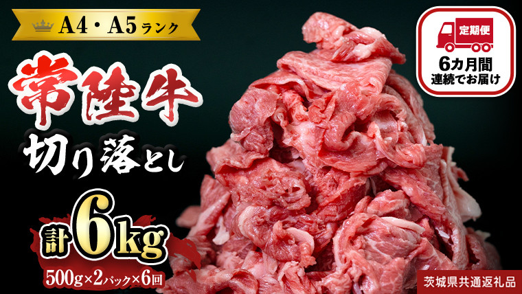
            【 定期便 】 全6回 【 常陸牛 】 切り落とし 1kg (茨城県共通返礼品) 国産 切落し 焼肉 焼き肉 お肉 A4ランク A5ランク ブランド牛 
          