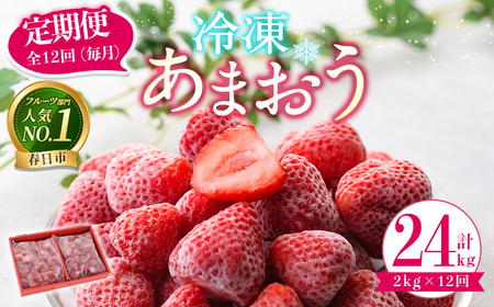 ＜全12回定期便(毎月)・先行予約受付中！2027年1月中旬以降順次発送予定＞冷凍あまおう（計24kg:2kg×12回) いちご イチゴ 苺 あまおう 冷凍いちご 冷凍イチゴ 国産 定期便福岡県 果物 フルーツ アイス ジャム 冷凍フルーツ ＜離島配送不可＞【ksg1788】【うるう農園】