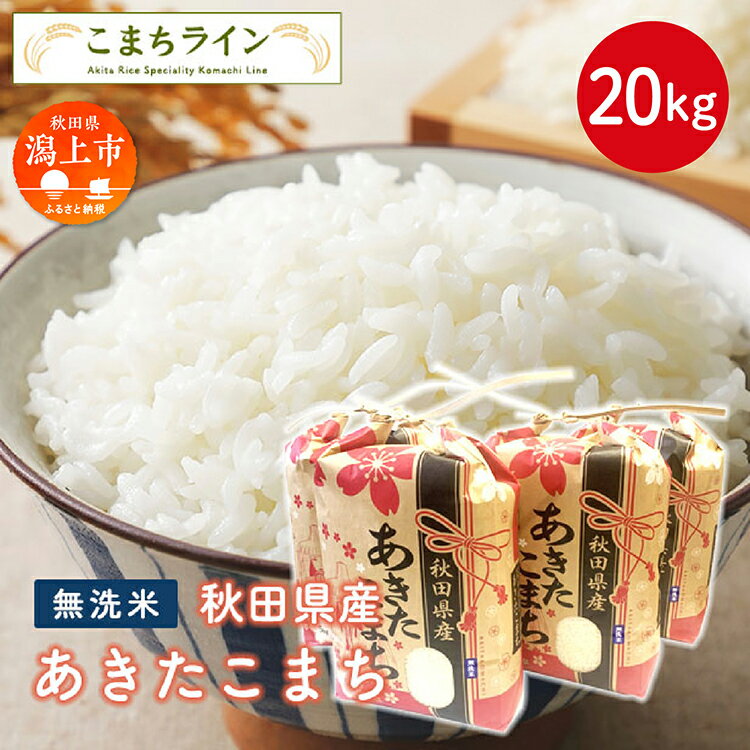 【ふるさと納税】《令和7年産先行予約》 無洗米 あきたこまち 20kg 米 一等米 返礼品 こめ コメ 20キロ ふっくら 甘い 人気 おすすめ ランキング グルメ 故郷 ふるさと 納税 秋田 潟上 潟上市 【こまちライン】