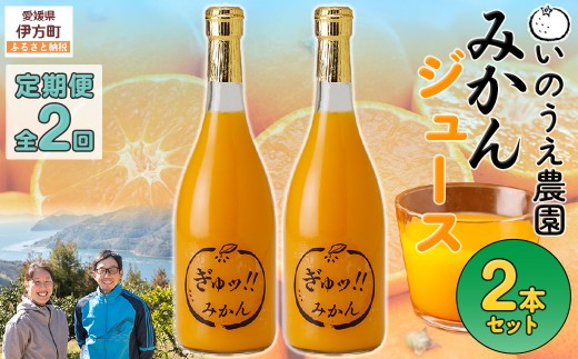 【定期便】いのうえ農園 みかんジュース2本セット 全2回※離島への配送不可  【ふるさと納税 人気 おすすめ ランキング 柑橘 みかん ミカン 蜜柑 ジュース ミカンジュース みかんジュース 定期便 フルーツ 果物 産地直送 いのうえ農園 愛媛県産 愛媛県 伊方町 送料無料】 IKTAI025