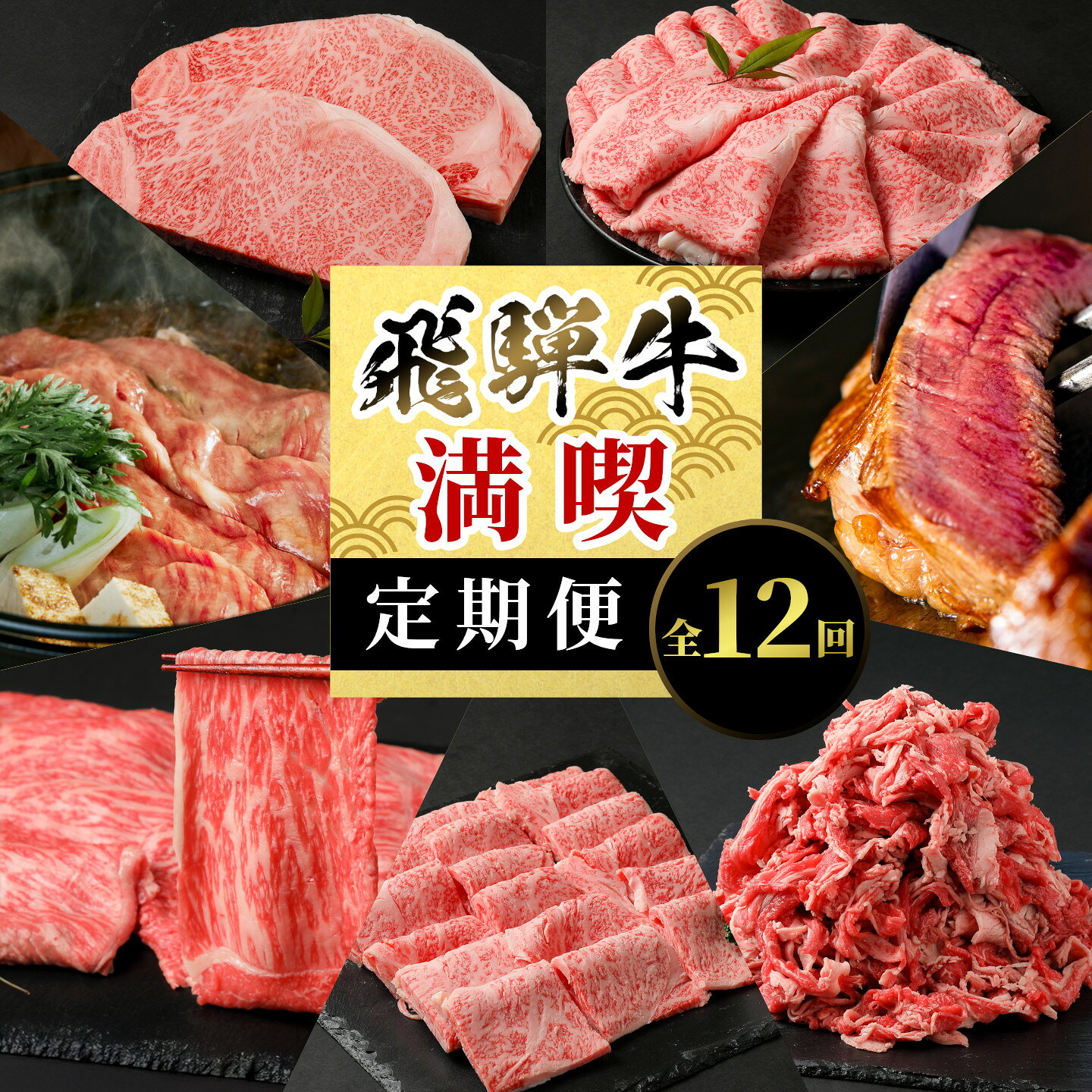 【ふるさと納税】飛騨牛 満喫定期便 全12回 A5等級 すき焼き しゃぶしゃぶ ステーキ 焼肉 BBQ ロース 肩ロース ロースステーキ サーロインステーキ 切り落とし 贅沢 モモ カタ ギフト 12ヶ月 定期 おすすめ 選べる 人気 飛騨 牛 肉 和牛 黒毛和牛 ブランド牛 養老ミート