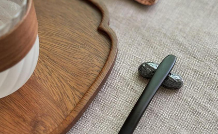 彫金 ピーナッツ箸置き4個 シルバー925 ペーパーウエイト 茶杓置き 蓋置