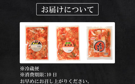 キムチ 3種 セット 計6個 本格キムチ カッパキムチ 白菜キムチ きゅうり