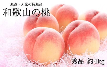 【産直・人気の特産品】和歌山の桃 約4kg 秀品 ※2025年6月下旬頃から8月上旬頃順次発送【tec911A】