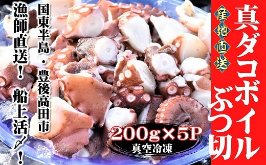 たこ 船上活締め！！真ダコボイルぶつ切り（200g×5P） たこ タコ 蛸　C4-13