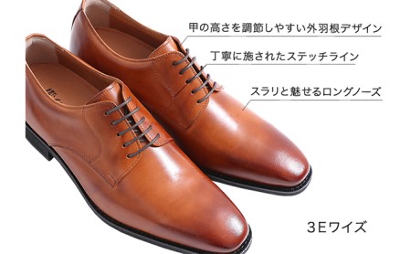 ビジネスシューズ 本革 革靴 紳士靴 外羽根プレーン 6cmアップ シークレットシューズ No.1931 ブラック 雑貨 日用品  BN002 25.0cm