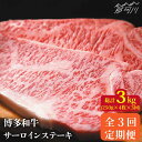 【ふるさと納税】【全3回定期便】博多和牛 牛肉 サーロイン ステーキ 1kg（250g×4枚）＜株式会社MEAT PLUS＞那珂川市 定期便 牛肉 肉 黒毛和牛 ブランド牛 国産 BBQ バーベキュー ▽定期 牛肉 贅沢 希少部位 希少肉 レア 定期便 博多和牛[GBW037] 93000 93000円