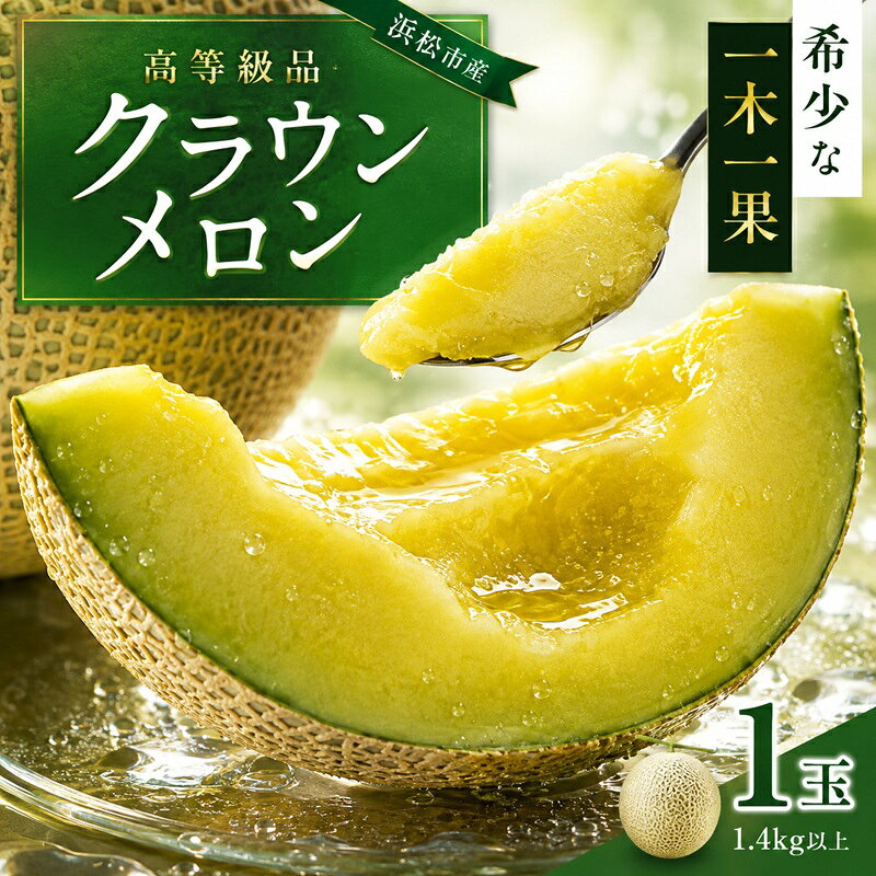 【ふるさと納税】メロン 厳選 1.4kg以上 1玉 クラウンメロン 山等級 果物 くだもの 高級フルーツ 高級果物 季節のフルーツ 季節の果物 旬のフルーツ 旬の果物 マスクメロン 青肉 めろん 静岡メロン 完熟 上品な甘味 芳香 カリウム 疲労回復 食 フルーツ 静岡 静岡県 浜松市