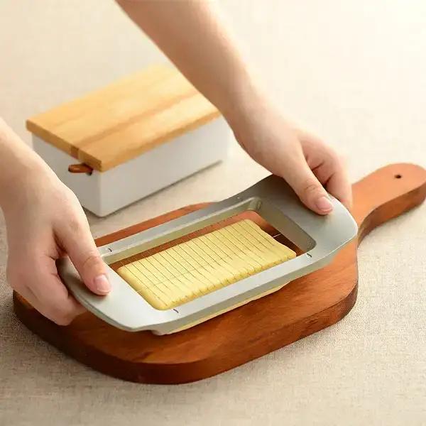 ワイヤーでスーッと切れるバターカッター ステンレス [leye] キャンプ用品 調理器具 キッチンツール お菓子作り ステンレス 【010P152】