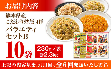 【全6回定期便】熊本県産 こだわり炒飯 バラエティセットB 計2.3kg (230g×10袋) 冷凍食品 炒飯[BHCS040]