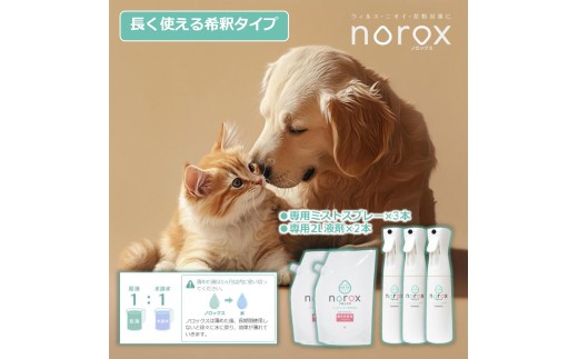 ノロックス norox お試しセット(希釈タイプ) ｜ ノロックス 次亜塩素酸水 ミスト 除菌 消毒 消臭 消臭剤 花粉 ダニ 対策 弱酸性 肌に優しい 愛媛県 松山市