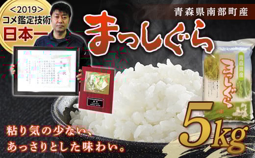 【コメ鑑定技術日本一の山金】 まっしぐら 5kg （令和7年産） 白米 精米 米 お米 おこめ コメ 東北 青森県 南部町 F21U-242