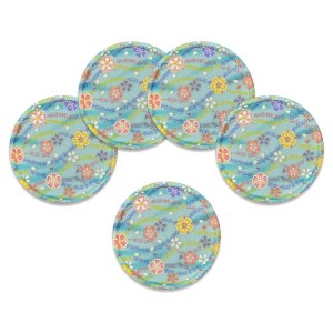 タツクラフト 友禅和紙コースター 5枚セット 梅桜 桜流れ