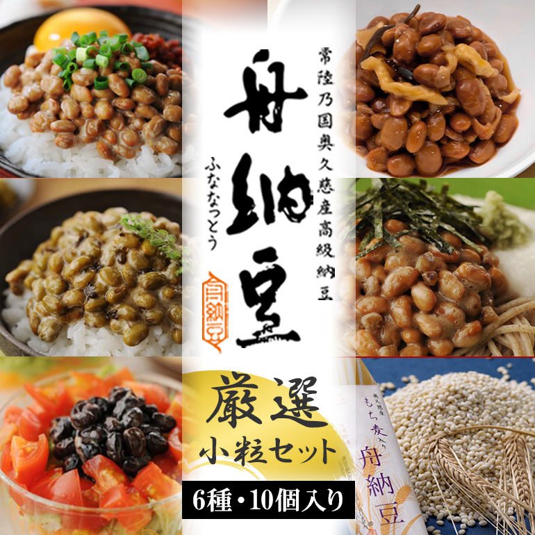舟納豆 厳選小粒セット 10個セット 国産 茨城 大豆 高級 納豆 なっとう 舟納豆 セット 食べ比べ 小粒 個包装 たれ 付 ごはんのお供 詰め合わせ 個包装 ギフト 冷蔵 【株式会社舟納豆】【ho1229】
