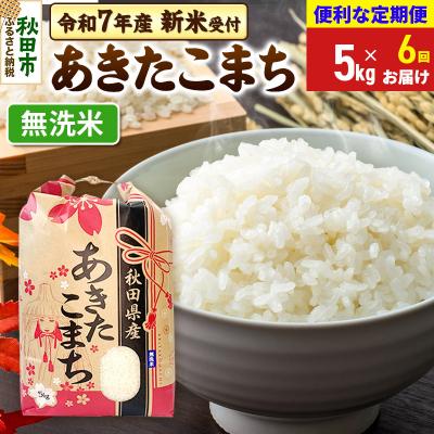 ふるさと納税 秋田市 先行受付《定期便6ヶ月》あきたこまち 5kg 無洗米|15_kml-010506ms