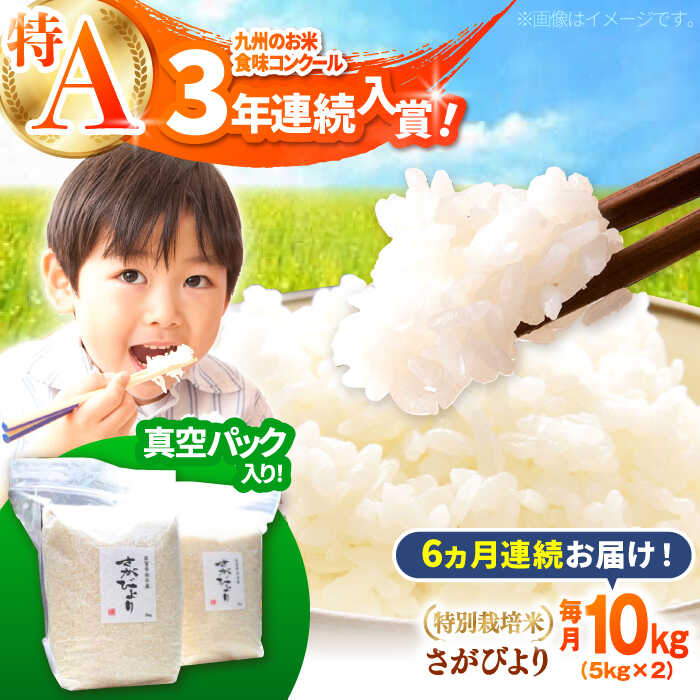 【ふるさと納税】【先行予約】【令和7年度産】【全6回定期便】【九州米・食味コンクール3年連続入賞！】こだわりのさがびより 10kg×6回（白米）【白浜農産】米 お米 新米 ブランド米 農家直送 直送 特別栽培 特別栽培米 減農薬 減化学肥料 高品質 特A評価 令和7年 [IBL017]