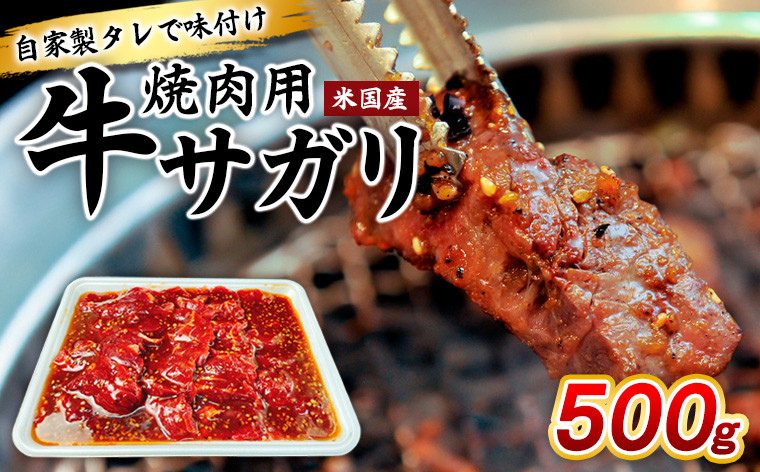 
                  自家製タレで味付け焼肉用牛サガリ(米国産)500g FY25-236
                