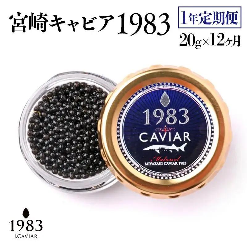 【12ヶ月定期便】MIYAZAKI CAVIAR 1983（宮崎キャビア1983） 20g×12か月 合計240g 国産「ジャパンキャビア」　鮎のよしの＜25-22a＞