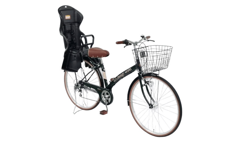 a.n.designworks/ STYLE KIX CITY276 チャイルドシート付 グリーン【27型 自転車 完成品 組み立て不要 アウトドア サイクリング じてんしゃ 通勤 通学 新生活】 099X365