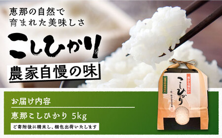 【スピード配送】こしひかり 5kg 白米 恵那 / お米 こめ コシヒカリ / 恵那市 / おこめのささき [AUAT012]