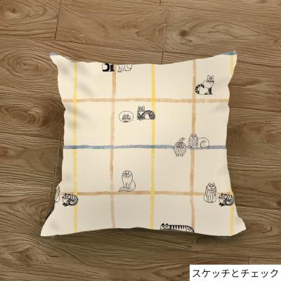 ふるさと納税 八尾市 (スケッチとチェック/アイボリー)LISALARSONリサ・ラーソン クッションカバー6柄/L118 |  | 01