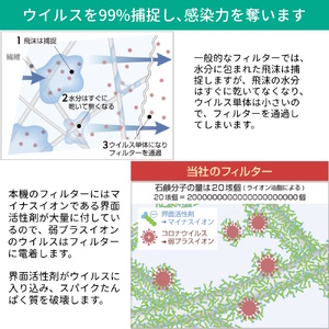 アニオン空気清浄機 10畳用 マイナスイオン搭載 交換用フィルター付き ウィルス99%捕捉・不活性化 消毒 空気除菌 陰イオン界面活性剤 花粉 PM2.5 粉塵 ハウスダスト
