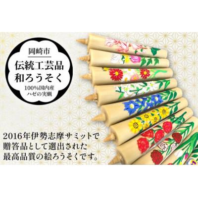 ふるさと納税 岡崎市 国内産ハゼの実蝋100%使用　【12ヶ月セット】岡崎手描き絵ろうそくイカリ型4匁　季節の花(黒箱入) |  | 01