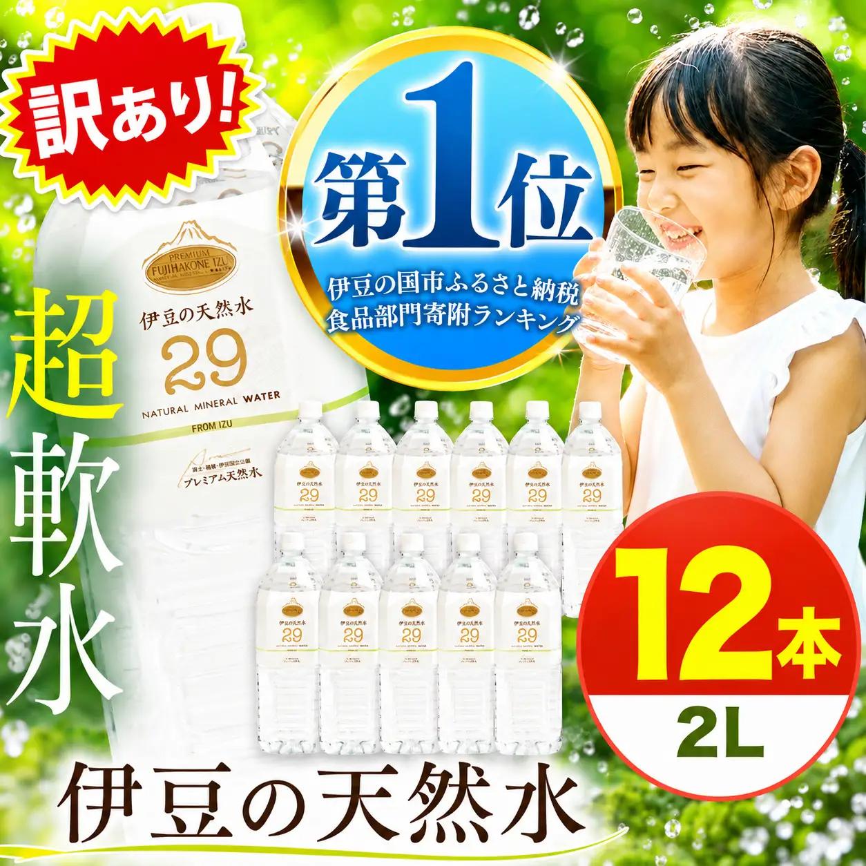 【訳あり品】プレミアム伊豆の天然水29（2L×12本）