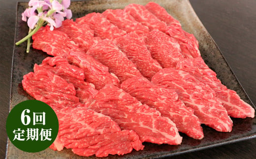 【6回定期便】【GI認証】くまもとあか牛 ロース 焼肉用 500g お肉 肉 牛肉 あか牛 焼肉 焼き肉 BBQ バーベキュー 6回 6ヶ月 定期便 合計3kg 3000g 冷凍 お取り寄せ