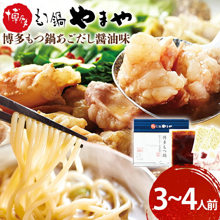 【ふるさと納税】【やまや】博多もつ鍋 あごだし醤油味 3〜4人前 福岡 グルメ お取り寄せ お土産 セット