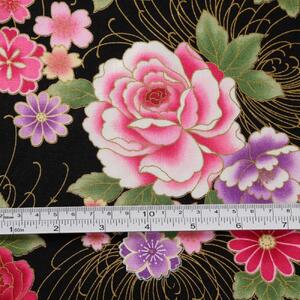 【ピンク】紀州晒 紀州和晒 シーチング コットン 綿 綿100% 生地 布 開花シリーズ  和柄 花柄 菊 和風 WAGARA おしゃれ ハンドメイド 手芸 手作り 3m 約110cm