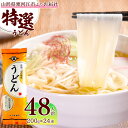 【ふるさと納税】山形の「特選うどん」 48人前（200g×24袋） 大沼製麺所 ／ お取り寄せ 備蓄 小分け 個包装 常温 保存 便利 ご当地 グルメ 土産 特産 名物 饂飩 乾麺 東北 山形県 ふるさと納税 うどん