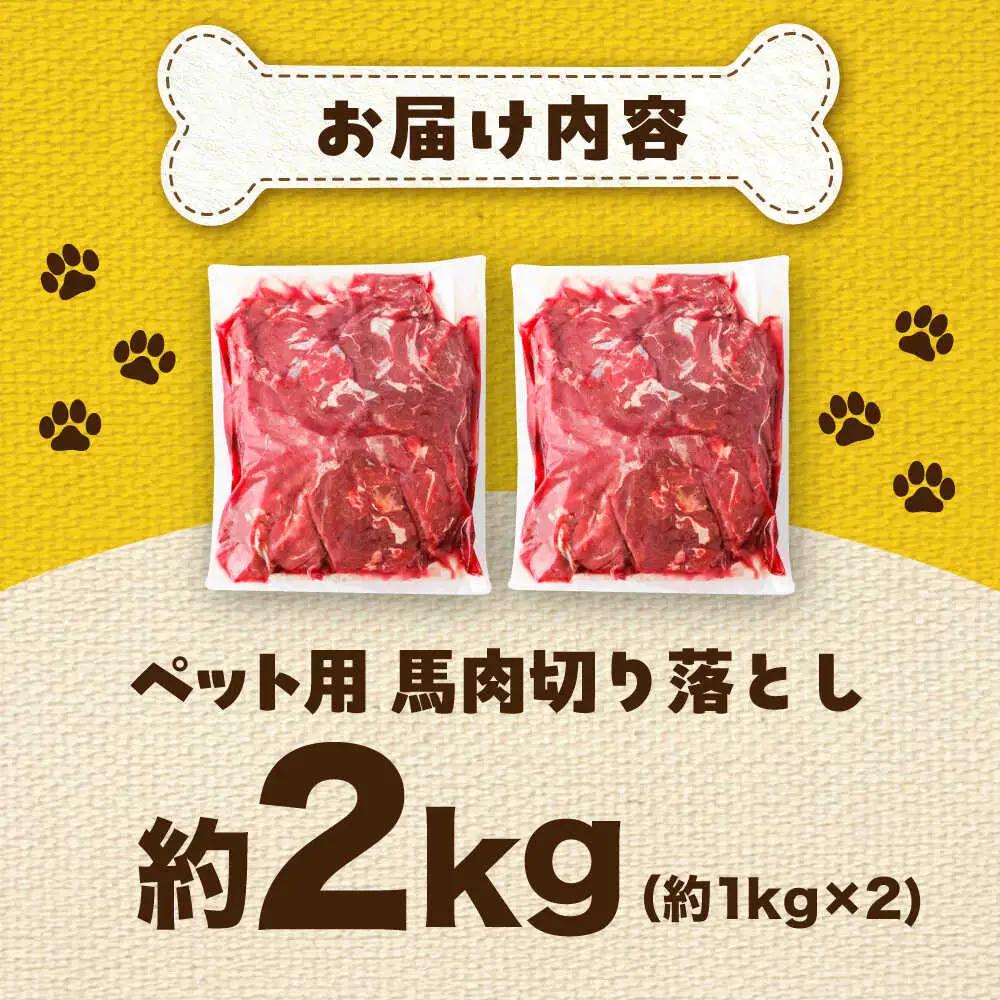 国内加工 ペット用 馬肉 切り落とし 約2kg ペット用 BHCY057