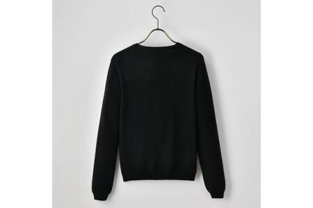 ベビーカシミヤ　クルーネックセーター　レディース　Mサイズ　【ブラック】 【178008-2】 ｶｼﾐﾔ 天然素材 ｾｰﾀｰ 服 国産 国内製造 ﾍﾞﾋﾞｰｶｼﾐﾔ