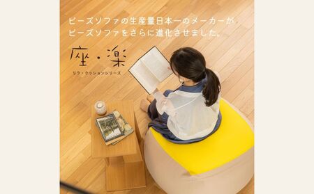 2種類のビーズを使い分けた究極のリラックス ビーズクッション「座・楽（ざらく）」（カーキ×ワインレッド）日本ケミカル工業【ビーズクッション ビーズ 座椅子 椅子 クッション ビーズソファー ビーズソフ
