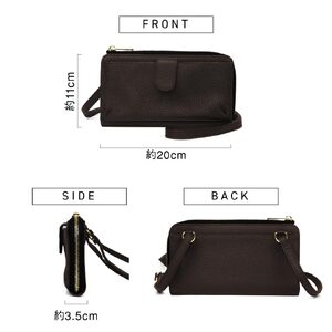 横型スマホショルダー バッグ チャコールブラウン MURA｜スマホ