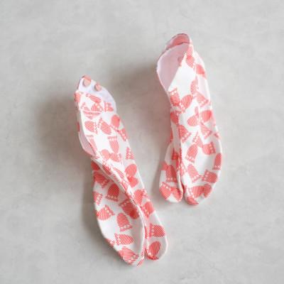 ふるさと納税 丹波篠山市 青山足袋(半足袋、商標登録済こはぜ2枚付き)カラー:赤色(24.0cm)