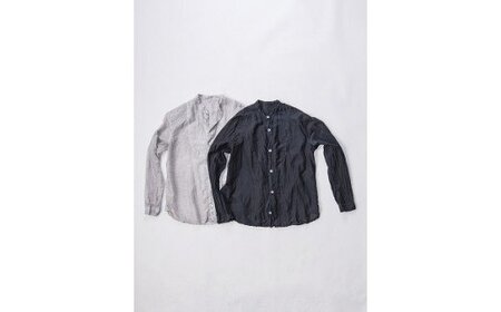 手染めシルクコットン切替シャツ サイズ4 LIGHT GRAY（薄墨染）　AO041