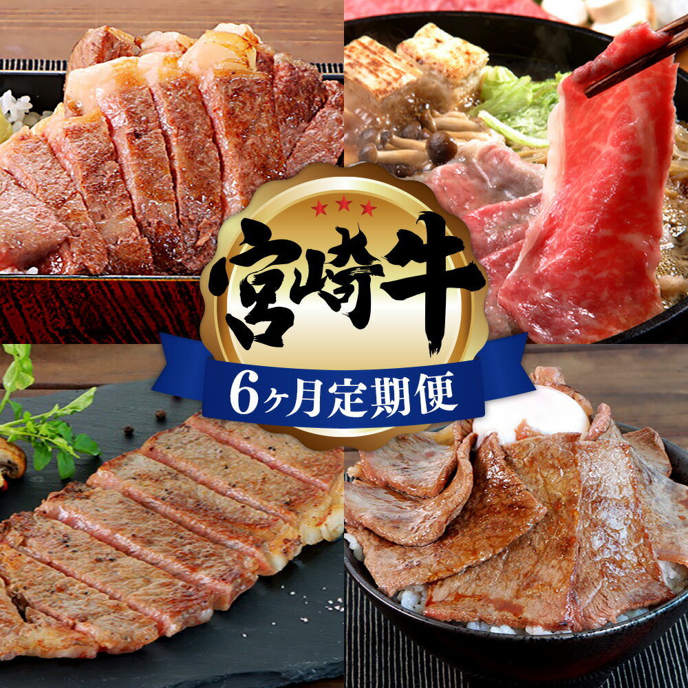 【ふるさと納税】＜宮崎牛6ヶ月定期便＞お申込みの翌月下旬頃に第一回目発送（12月は中旬頃） 合計3054g 宮崎牛 定期便 6回 ロース ステーキ 肩肉 焼肉 ワンポンドステーキ もも バラ すき焼き 肩ロース 肉 牛肉 最高賞受賞 宮崎県 高鍋町