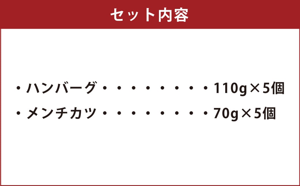 菊池産 旭志牛 ハンバーグ＆メンチカツ セット 各5個 計900g 惣菜