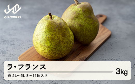 
                  【先行予約】 山形県産 ラ・フランス 秀 2L～5L  2026年産 3kg (8~11個入り) ※沖縄・離島への配送不可 nf-lasyx3
                