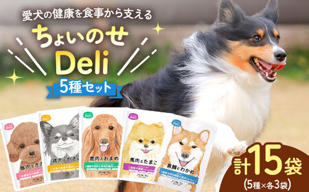 ちょいのせDeli 5種 × 各3袋 セット | ペット 愛犬 犬 ウェットフード 国産 ドッグフード 熊本県 玉名市