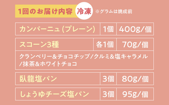 【全12回定期便】【冷凍】yumehonoka詰め合わせセット 10個入り　愛媛県大洲市/株式会社アライ 冷凍パン 菓子パン 食事パン 朝食 ベーカリー 冷凍 ぱん [AGAY062]